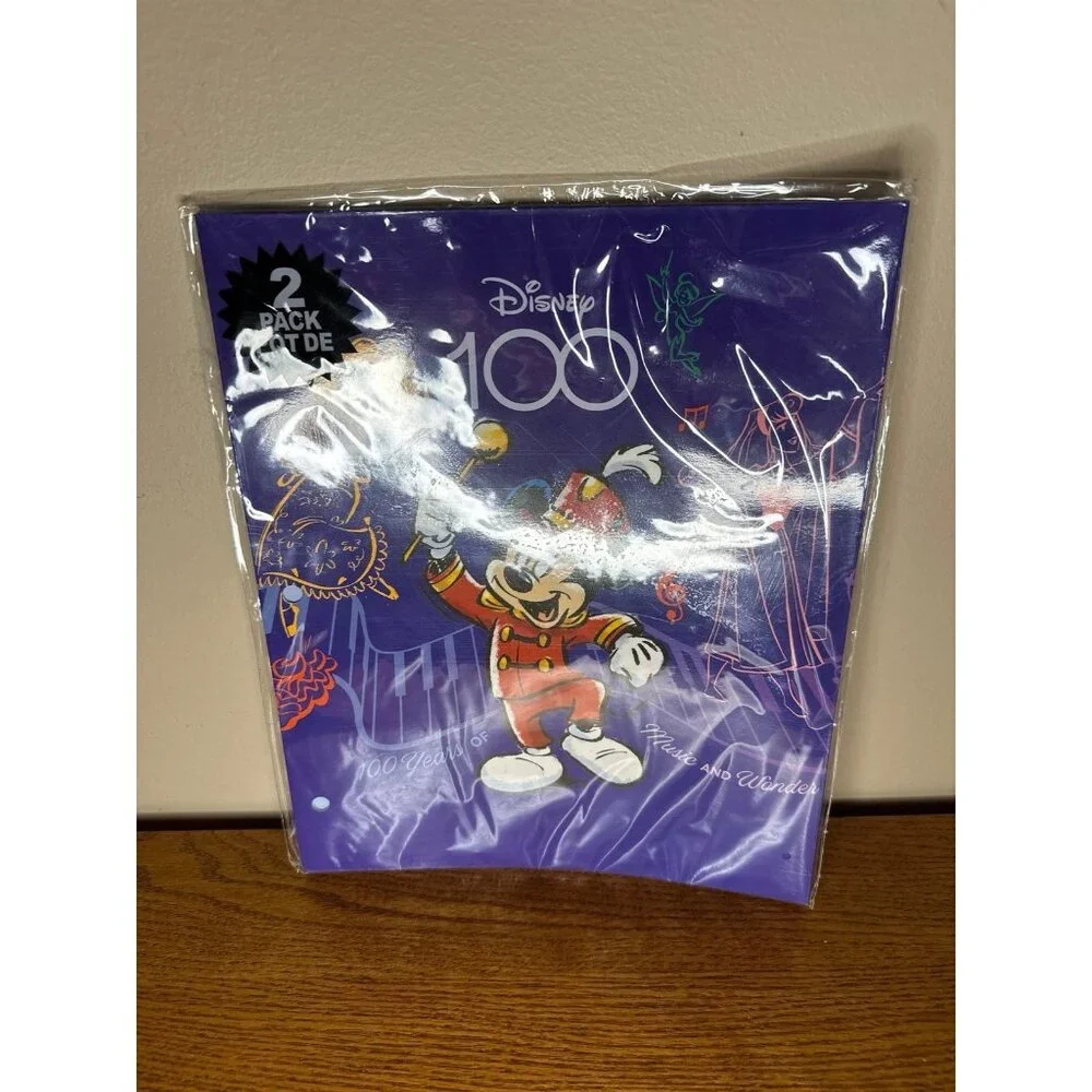 Disney Mickey Mouse Pocket Folders-100 Years of Music & Wonder 2 Pk NEW